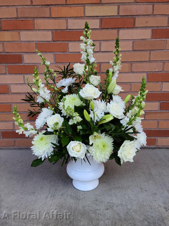 All White Funeral Arrangement