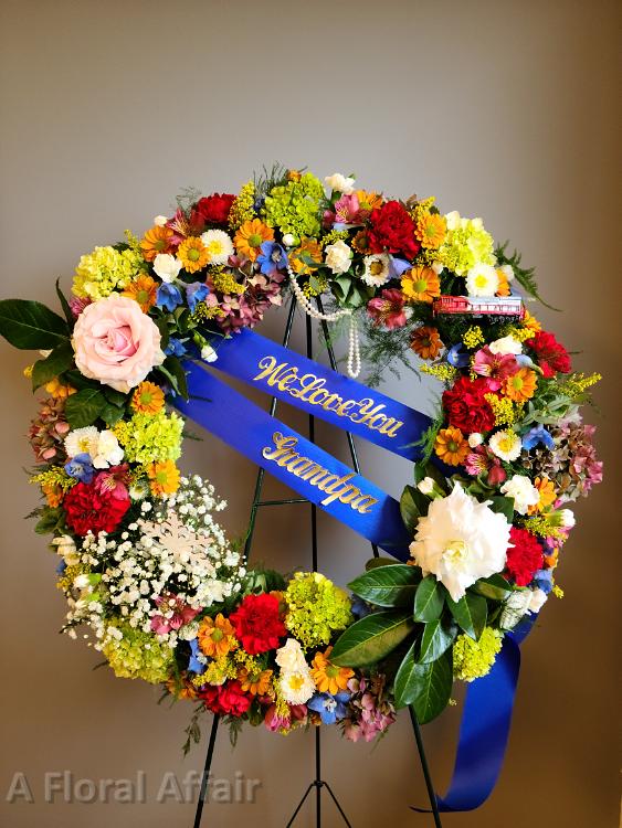 Custom Funeral Wreath from Grandchildren