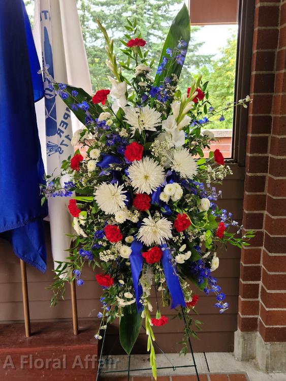 Red, White, And Blue Funeral Spray