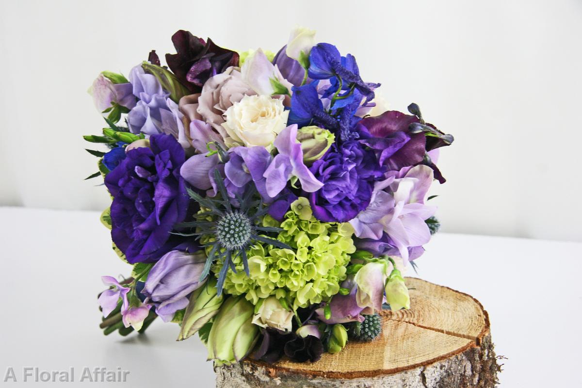 BB0751A-Vintage Lavender, Purple and  Blue Garden Bouquet