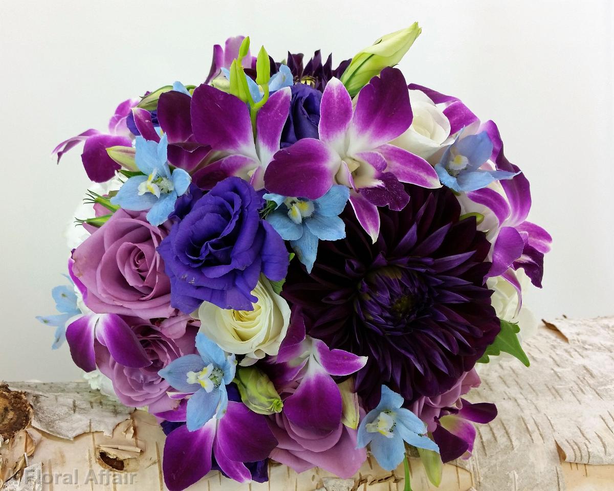 BB1145-Purple and Blue Wedding Bouquet