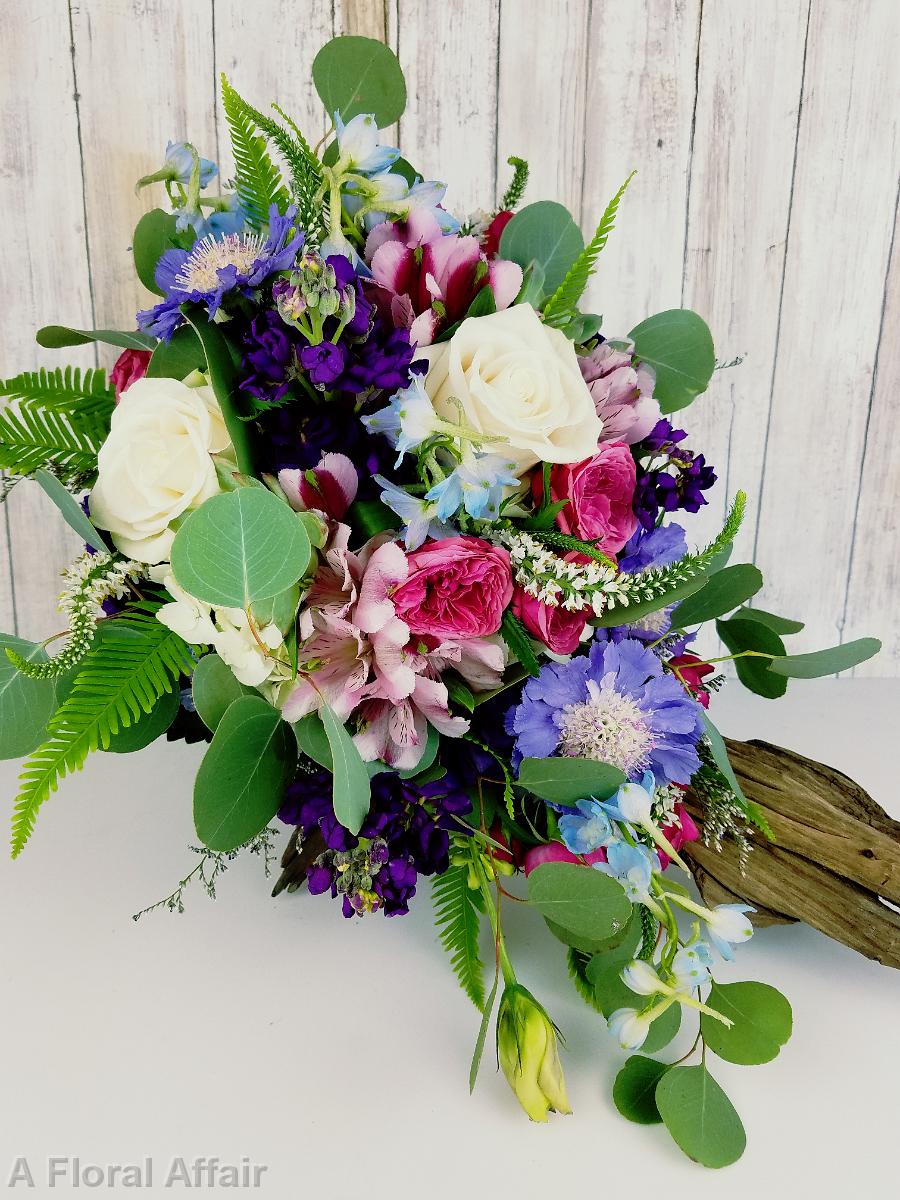 BB1370-Natural Cascading Pastel Brides Bouquet