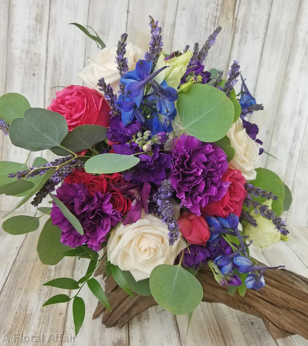 BB1439-Blue and Purple Wedding Bouquet