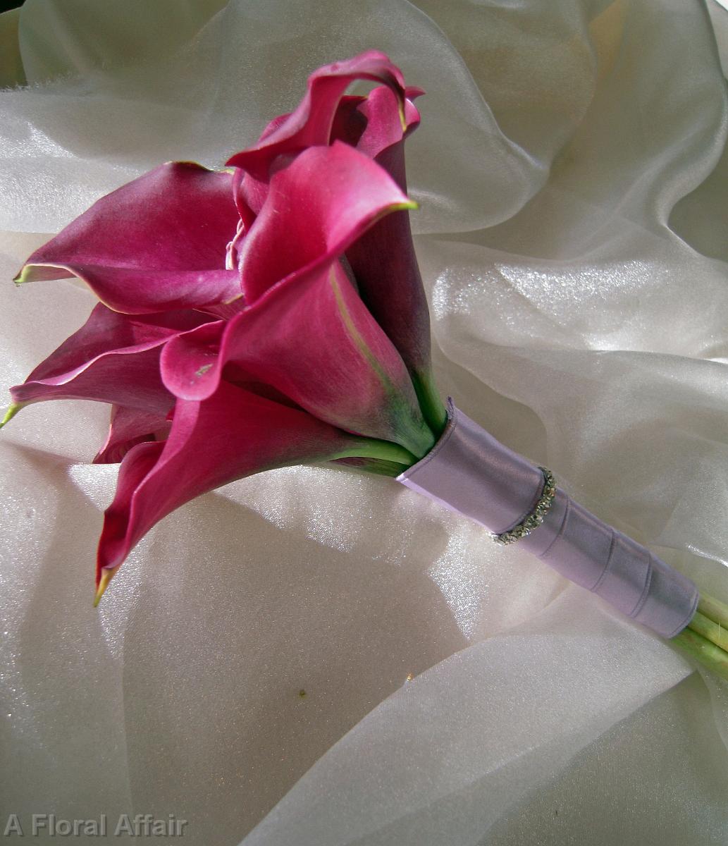 BB0299-Rhinestone and Pink Mini Calla Lily Bouquet