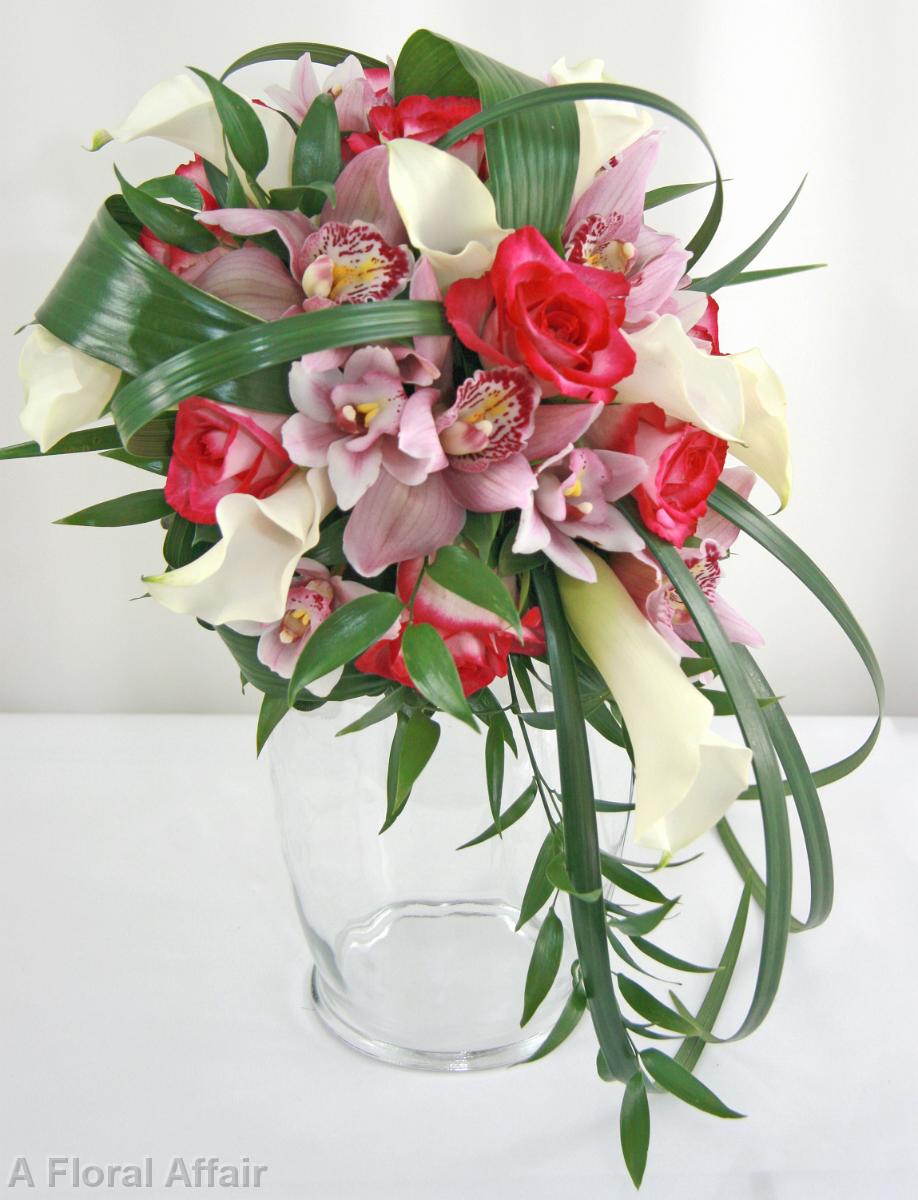 BB0864-Contemporary Orchid Cascade Bouquet