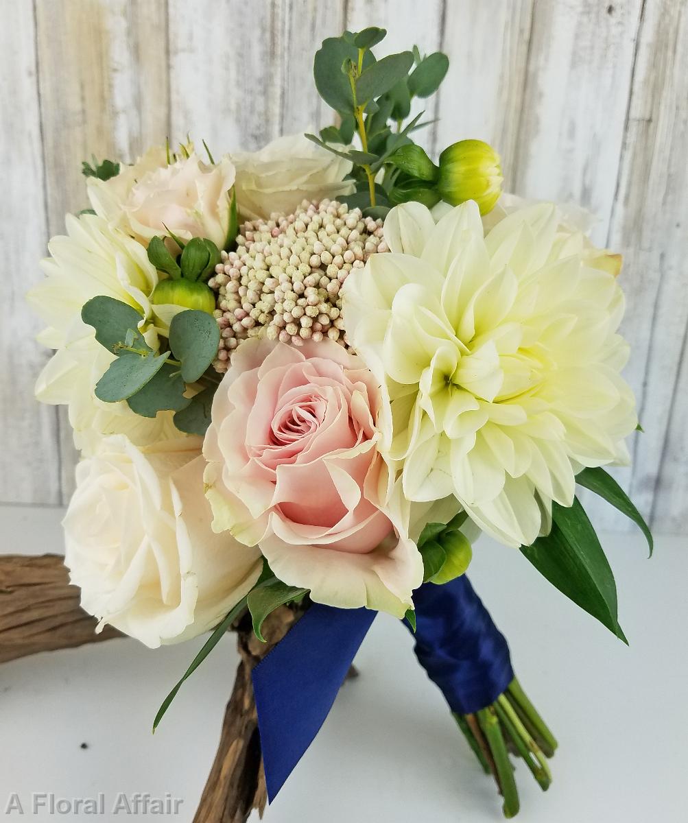 BB1395-Summer White and Blush Small Bridesmaids Bouquet