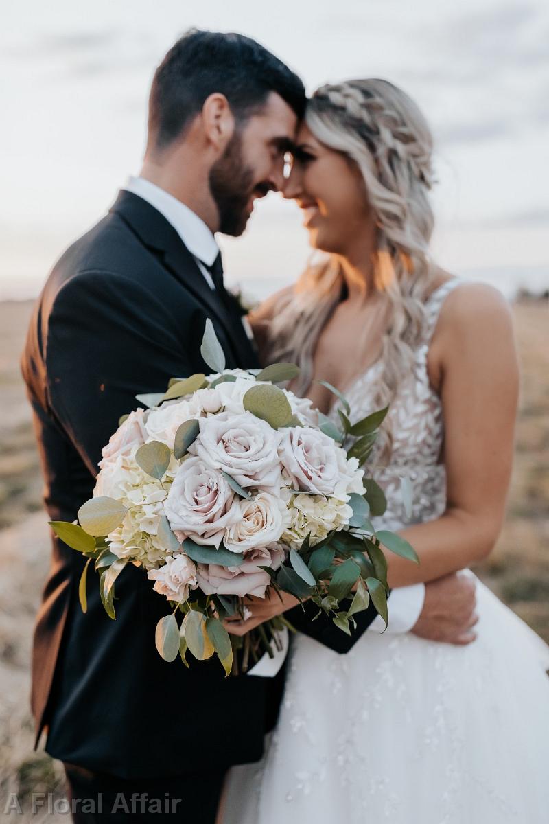 BB1689 - Round Blush and White Bridal Bouquet