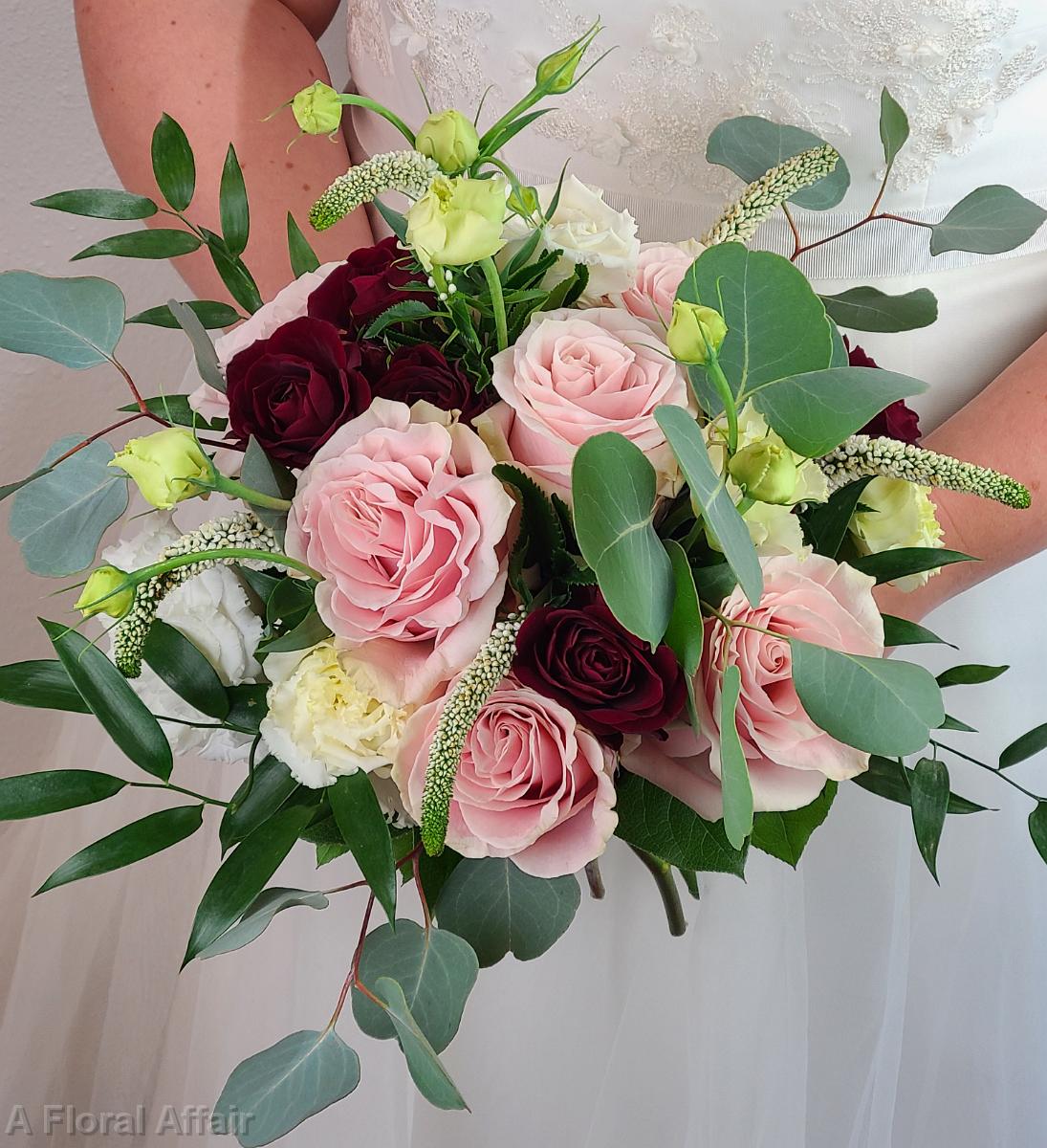 Romantic Burgundy Bridal Bouquet