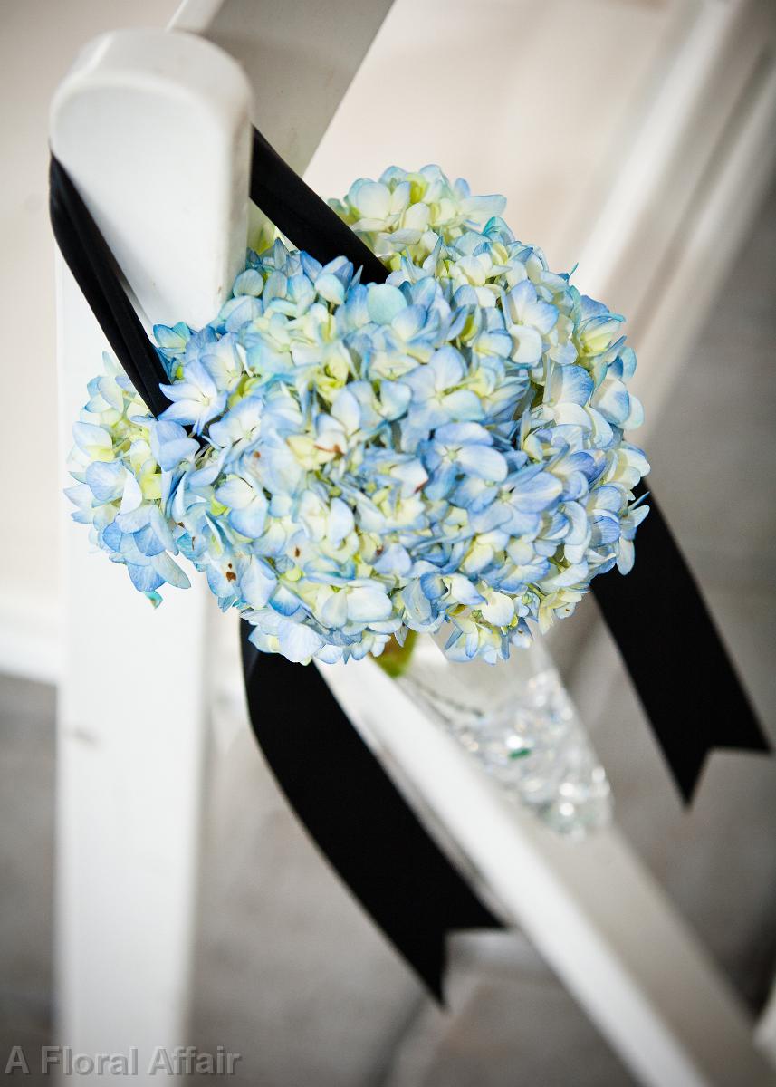 AM0595-Light Blue Hydrangea Aisle Markerjpg