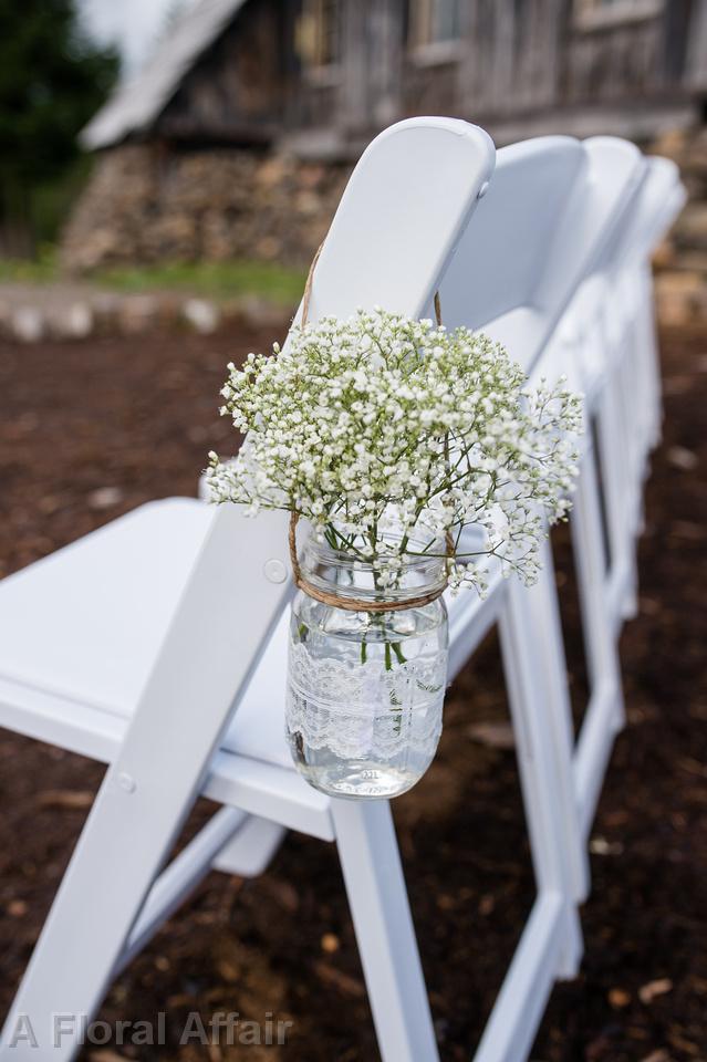 CF0847-Mason Jar with Lace and Baby's Breath