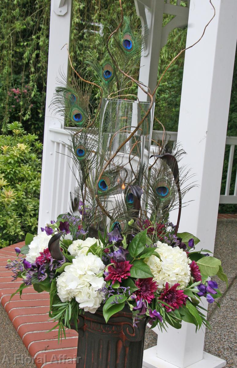 CF0511-Peacock Feather Wedding  Arrangement