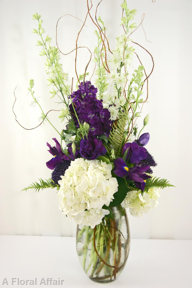 CF0632-Purple and White Woodland Arrangement