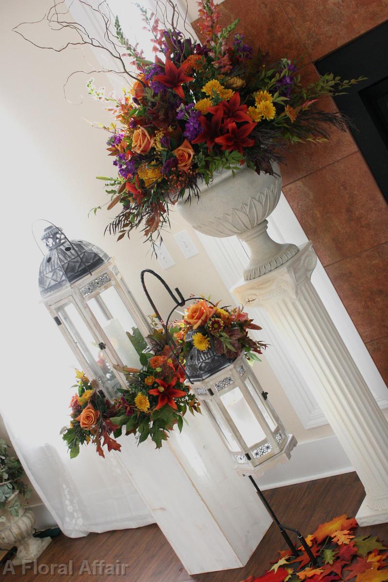 CF0655-Fall Lantern Floral Arrangements