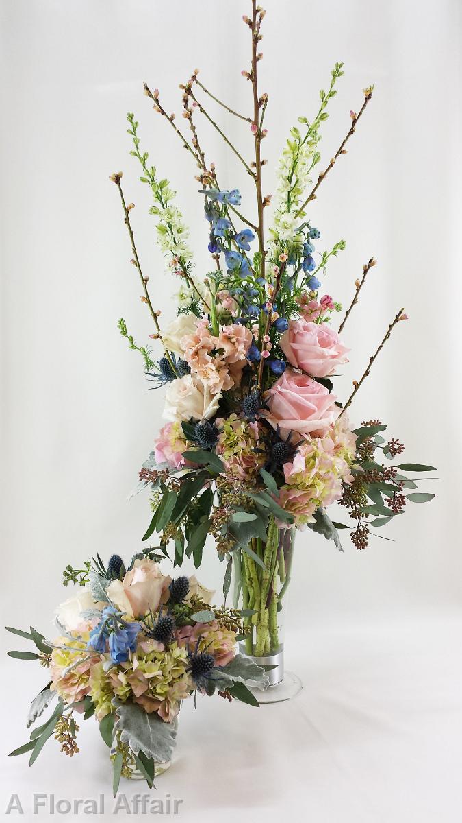 CF0659-Pink and Blue Spring Arrangements