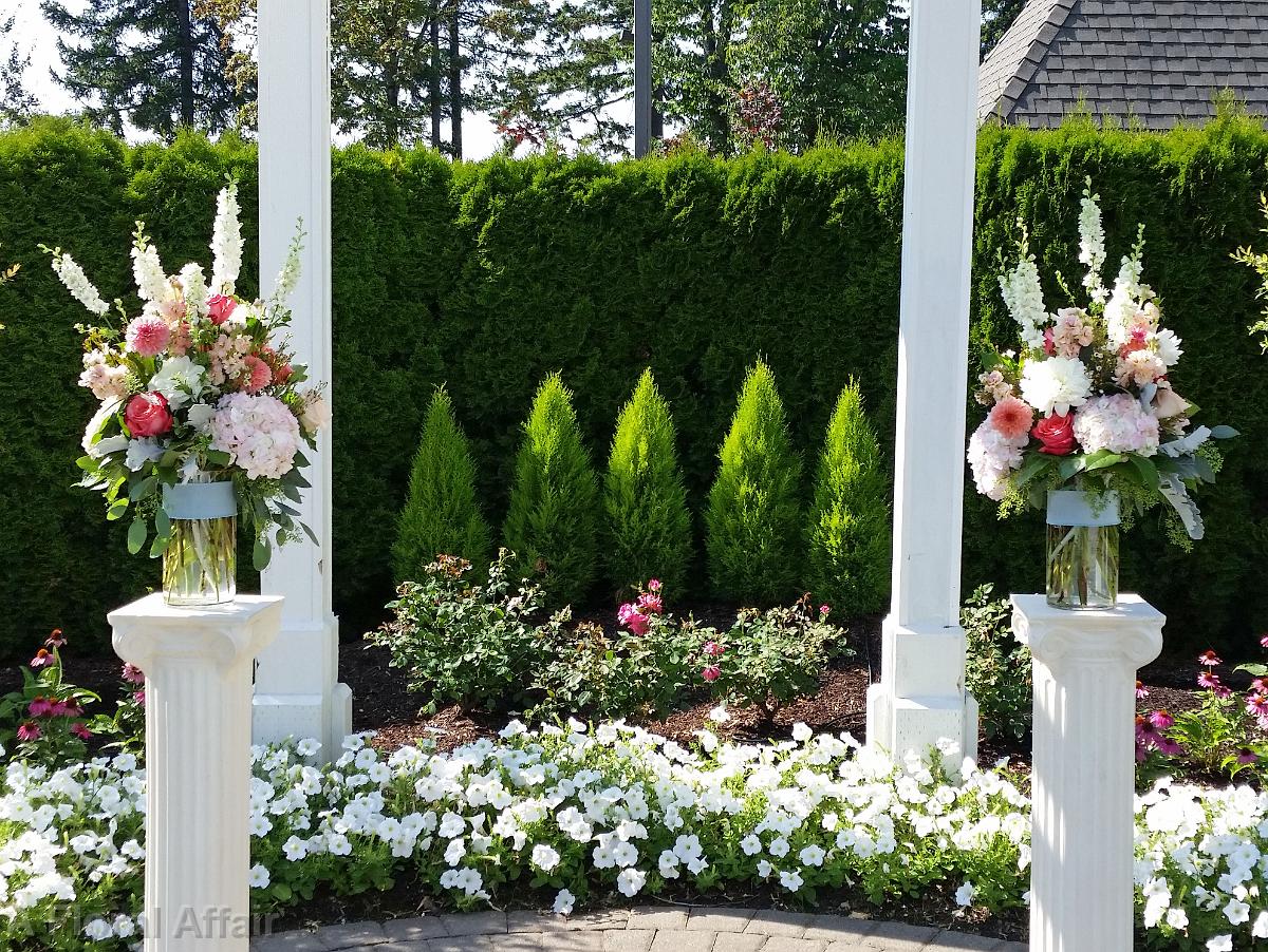 CF0774-Petal Pink and Coral Wedding Vase Arrangement