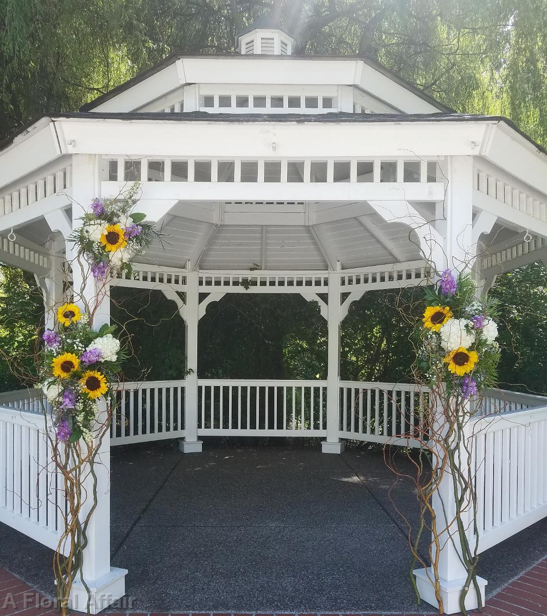 CF09261-Rustic Gazebo Floral Accents with Sunflowers