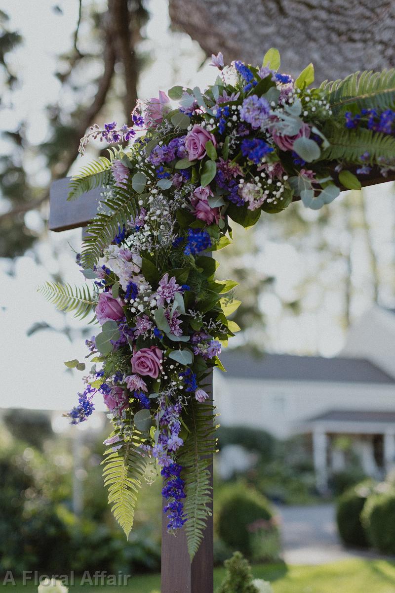 CF9358-Close Up Arbor Flowers in Purples with Ferns