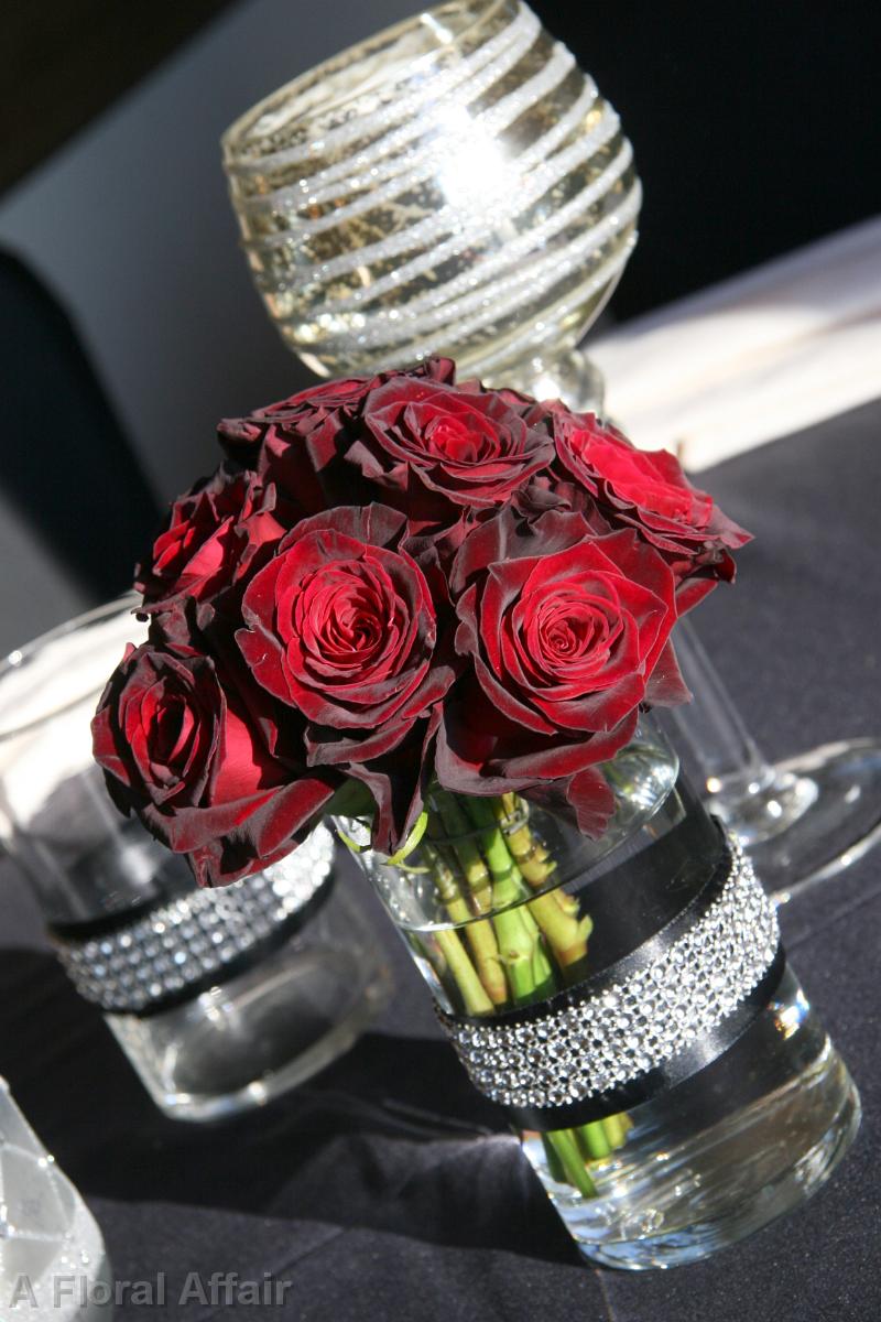 RF0597-Red and Black Rhinestone Centerpiece