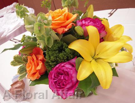 RF0923-Bright Pink, Yellow, and Orange Fun Summer Centerpiece