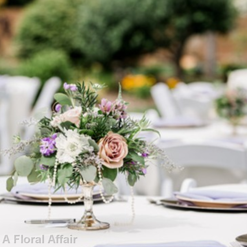 RF1476-Silver Footed Bowl Centerpiece with Pearls