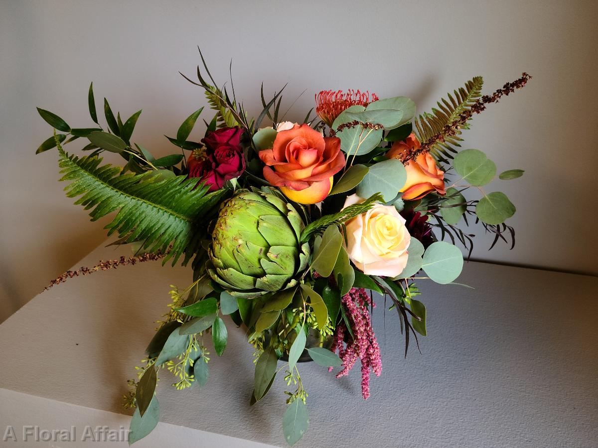 RF1514-Fall centerpiece with Artichoke