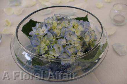 RF0985-Simple, Garden, Blue Floating Bowl Centerpiece