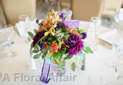 RF0996-Natural, Garden Regency Purple and Orange Centerpiece