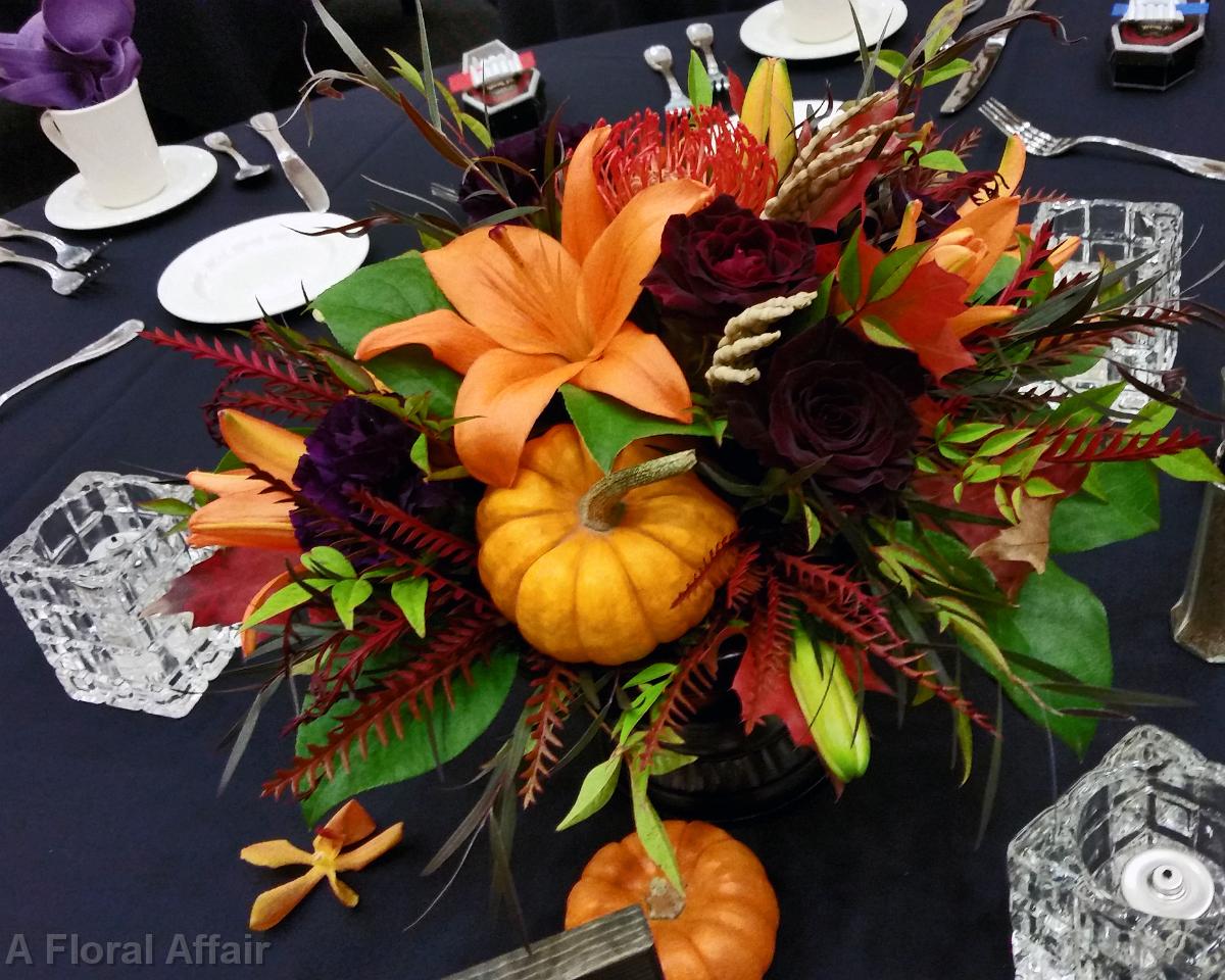 RF1243-Orange, Burgandy, Purple and Black Halloween Centerpiece i