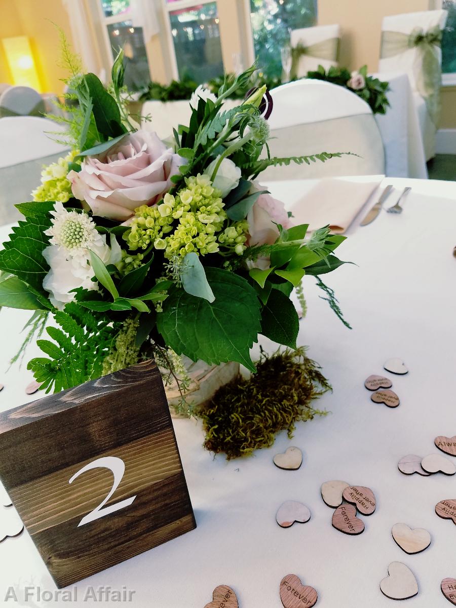 RF1399-Blush Natural Woodland Wedding Centerpiece