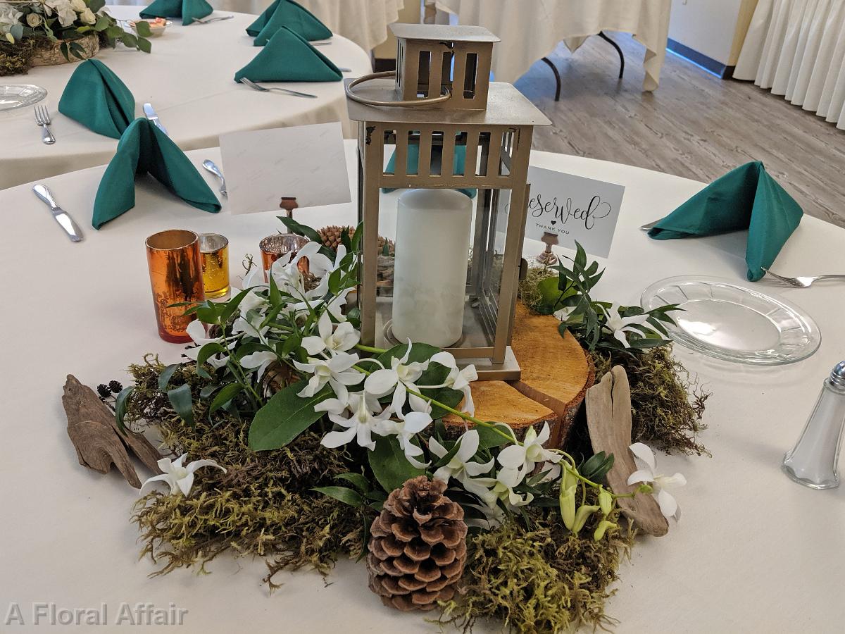 RF1447-Rustic Woodland Lantern Centerpiece