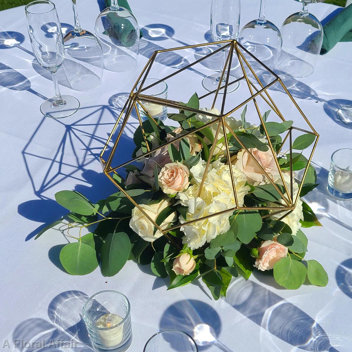 RF1503-Geometric blush and white centerpiece