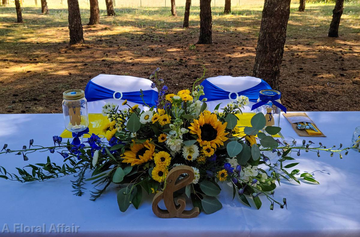 RF1513-Yellow and Blue Sunflower Head Table Arrangement edited-1