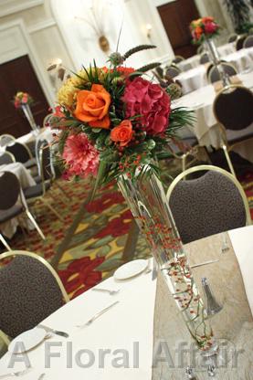 RF1018-Bright Orange, Pink, and Yellow Summer Fun Tall Centerpiece