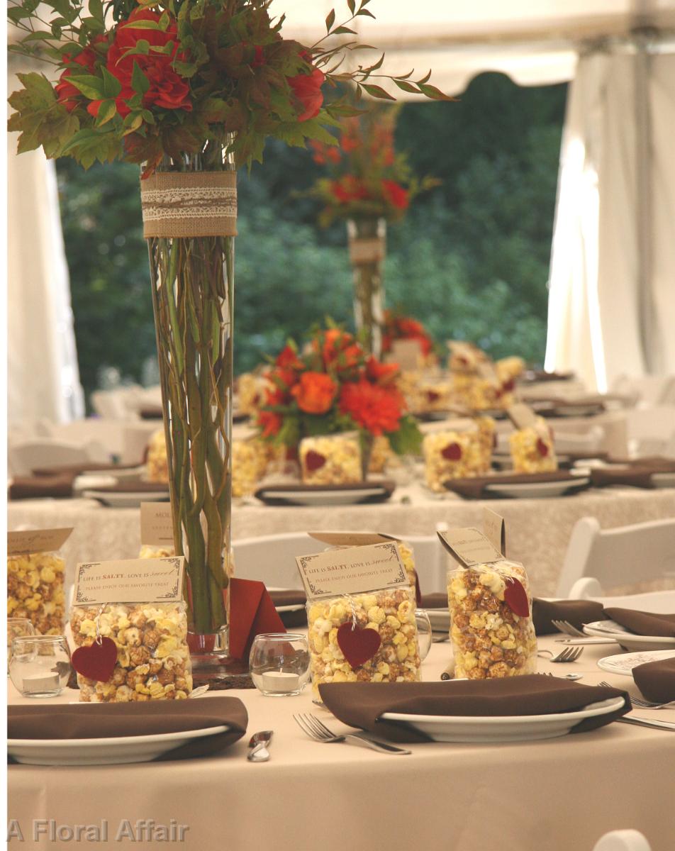 RF1064-Orange and Green Garden Chic Fall Tall Centerpiece