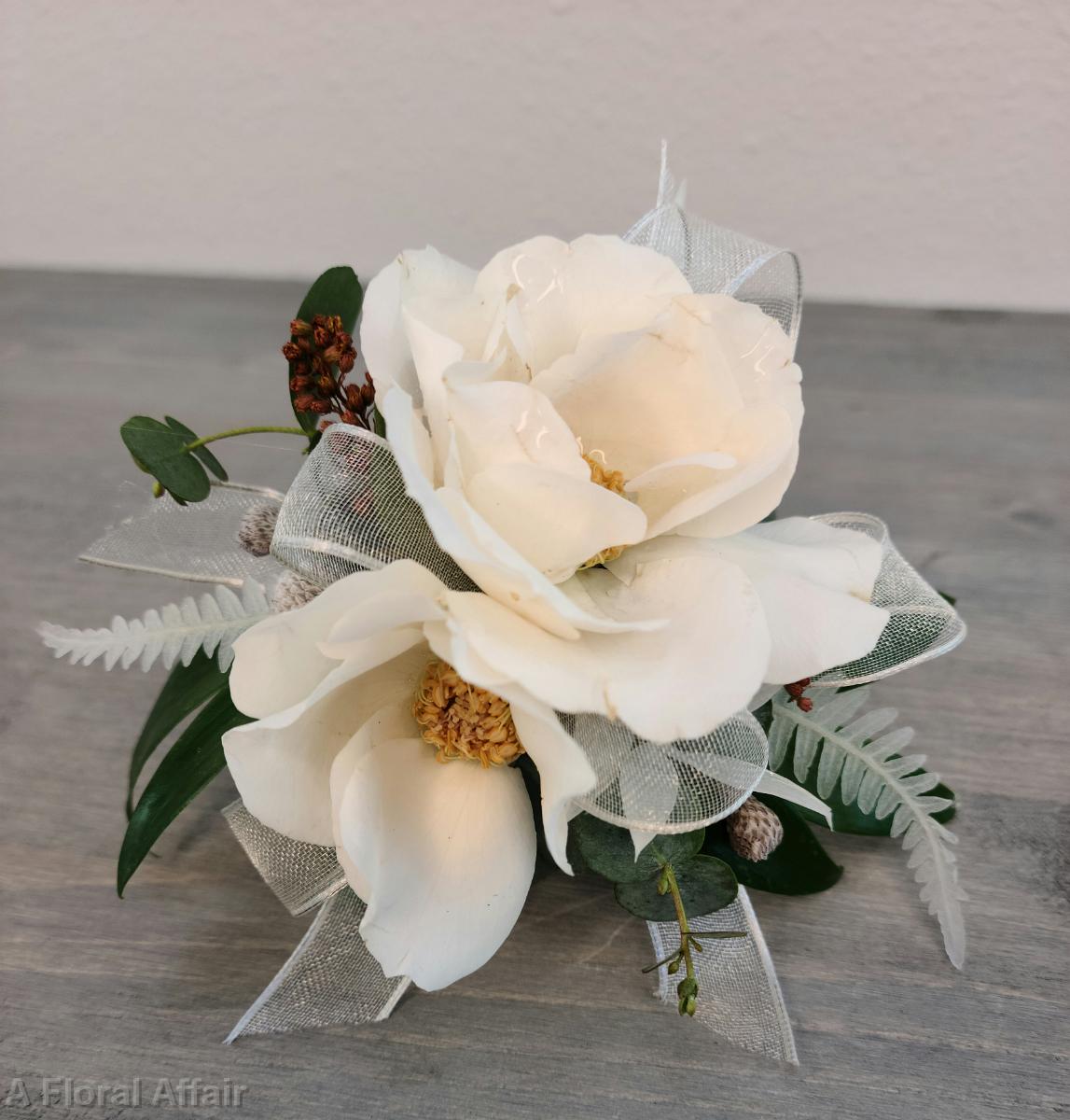 BF0810-White Boho Corsage