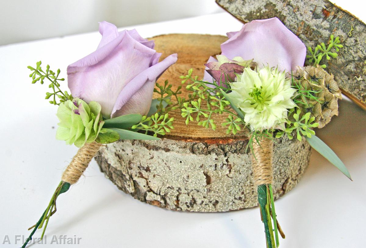 BF0600-Vintage Rustic Lavender Boutonnieres