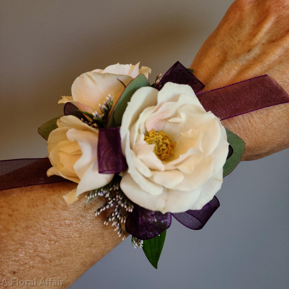 BF0816-Plum Wrist Corsage