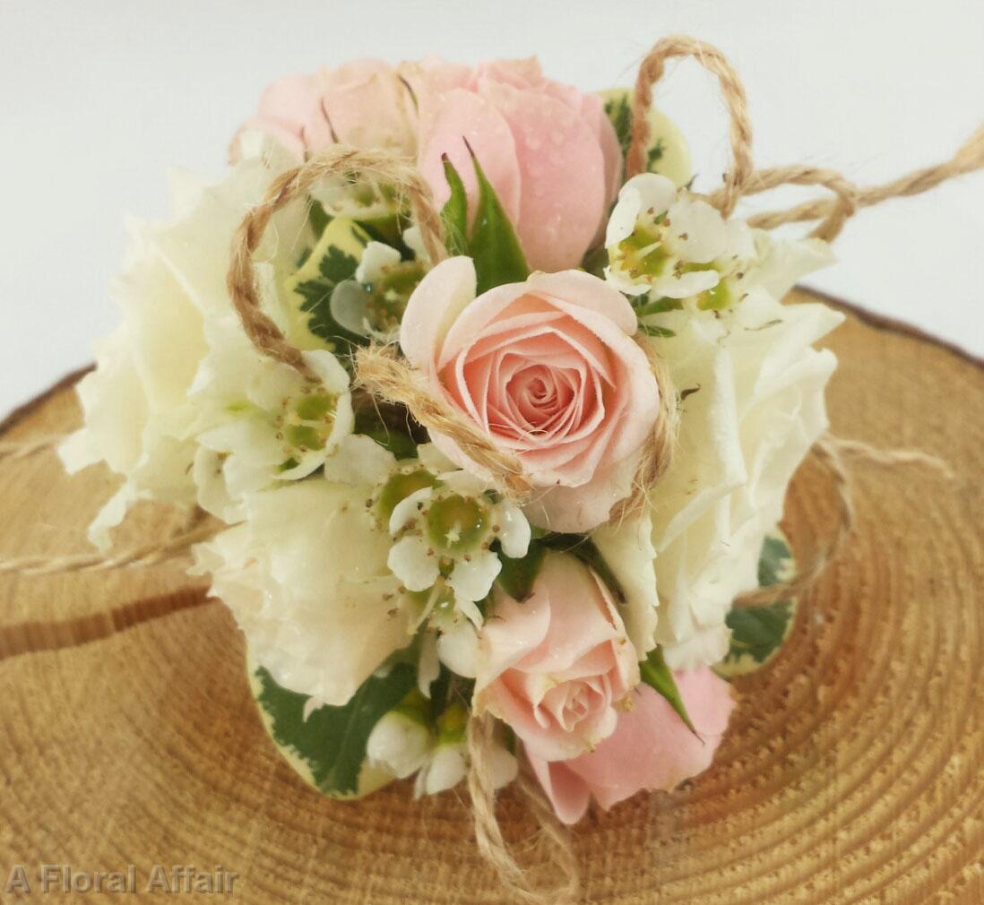 BF0661-Blush and Ivory Wrist Corsage